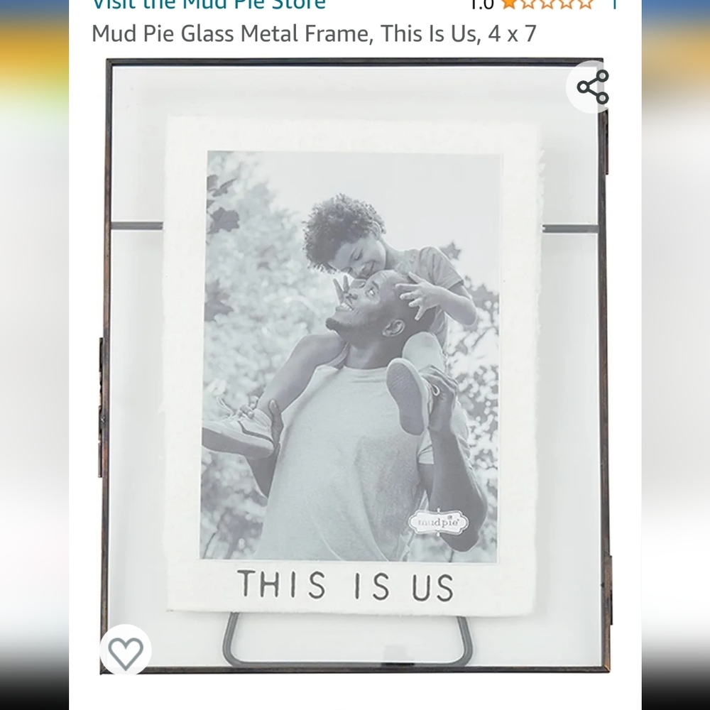 Mud pie "This is us" picture frame-glass/metal